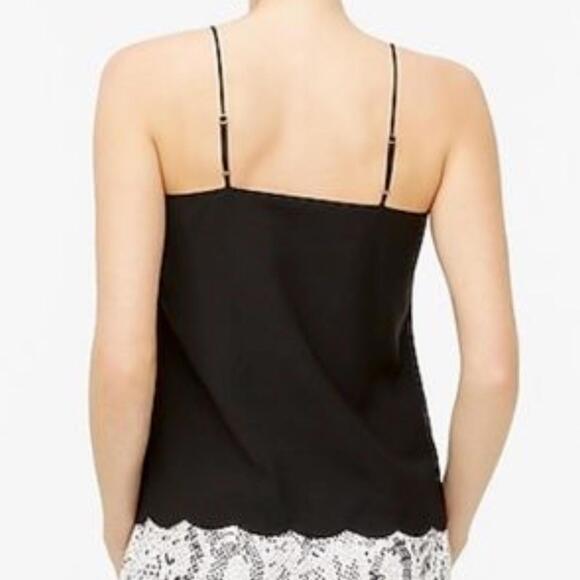 J.Crew Black Scallop Hem Sleeveless Straight Neck Lined Camisole Tank Top Size 6 - Picture 4 of 9